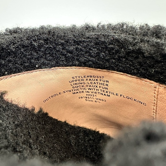 ⛔️SOLD⛔️J. Crew Black Sherpa Wooden Clogs Round Toe Mules Slip ons Size 8.5 - Picture 9 of 9